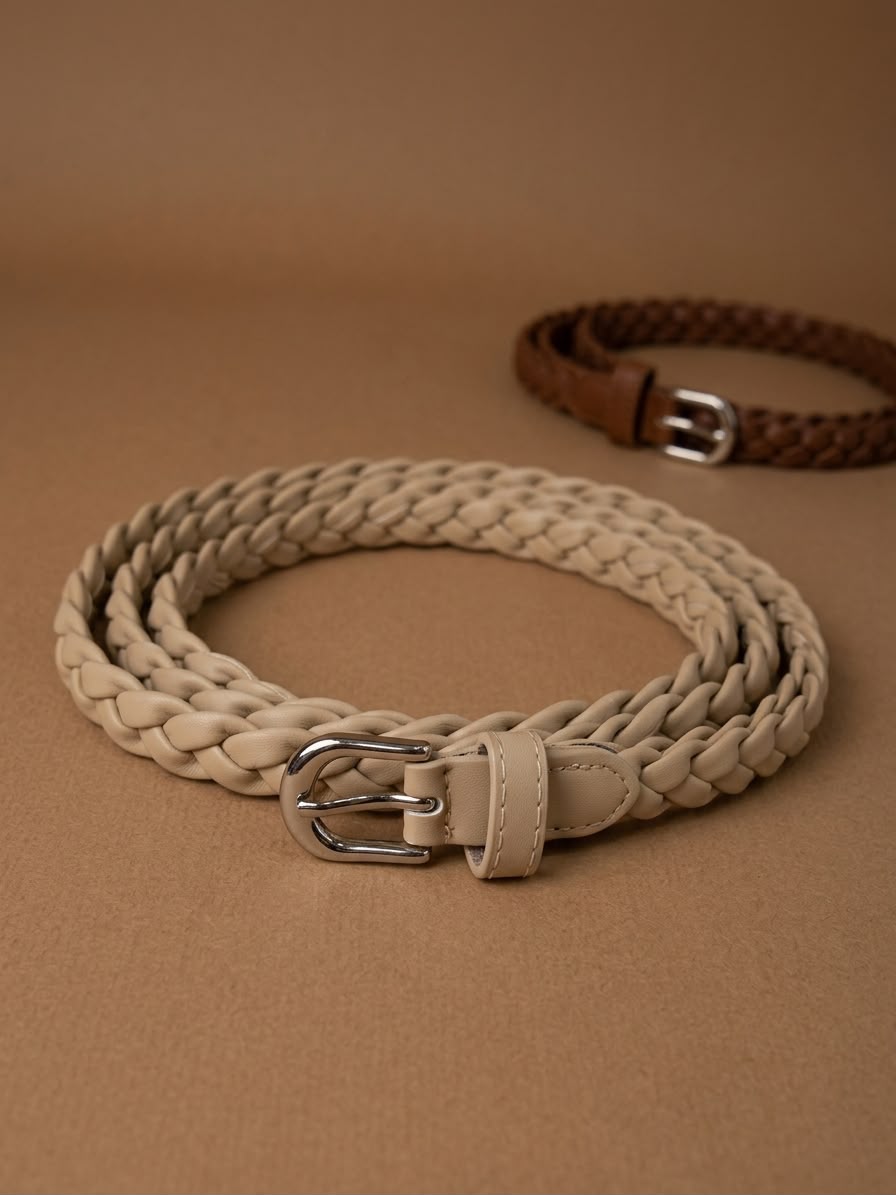 Cintura Intrecciata Beige Chiaro